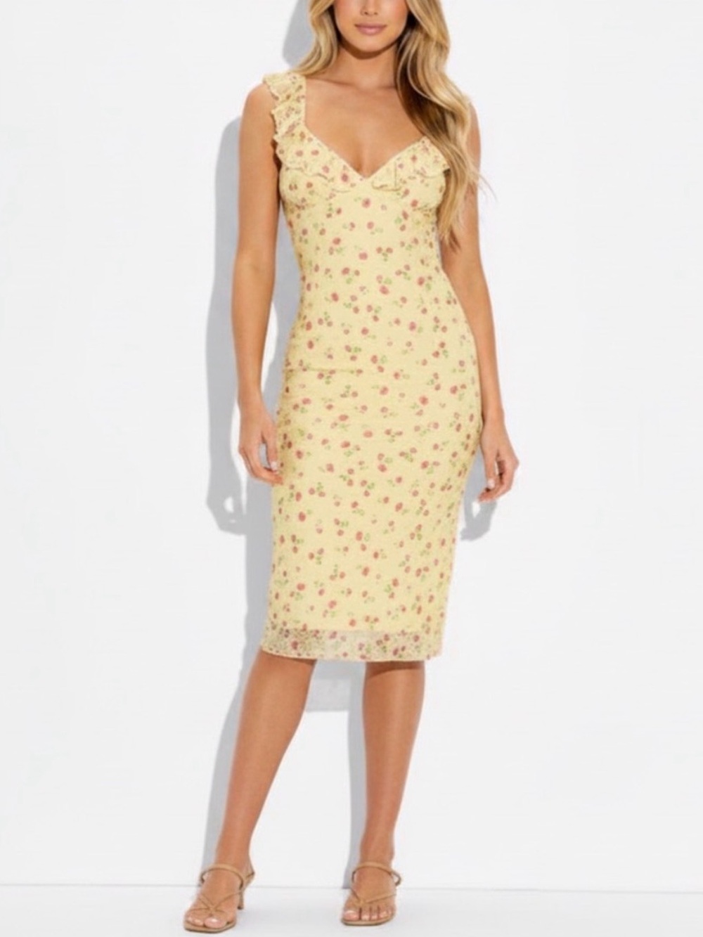 Wild Fable Lace and Ruffle Midi Dress Sz XL - NWOT